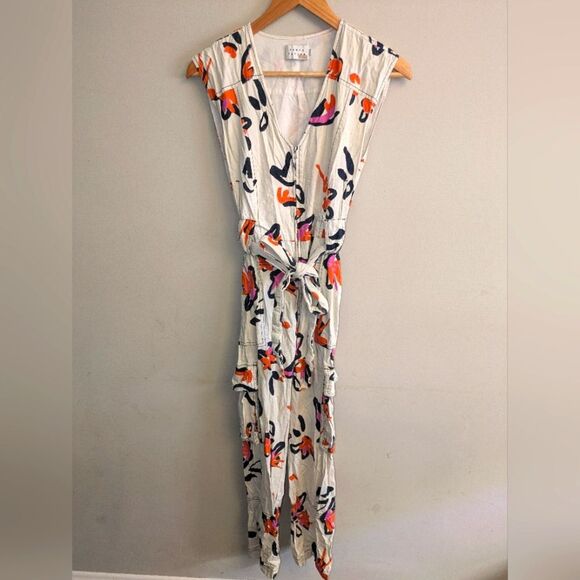 Tanya Taylor Margot Floral White Jumpsuit Size 2 - Picture 3 of 7